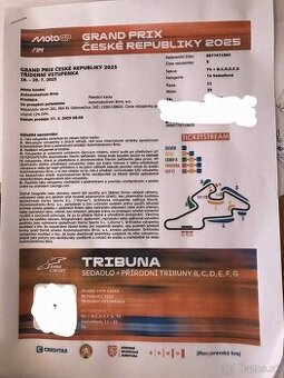 Moto GP Brno 18-20.7. 2025 s miestom na sedenie
