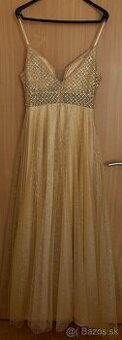 Spoločenské šaty so zlatými trblietkami – výborný stav