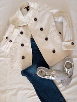 Biely ľanový kabátik