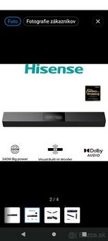 Predám nový soundbar Hisense HS2000