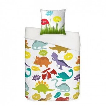 Obliečky Dinosaury, 140x200 cm, 40x40 cm