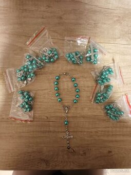 Ruženec na zapínanie (napr. do auta) - tyrkysový