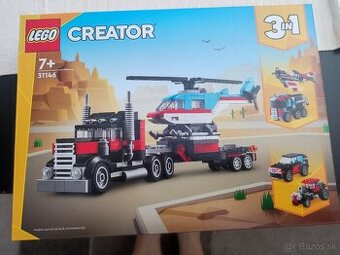 LEGO Creator 31146 Nákladiak s plochou korbou a helikoptéra