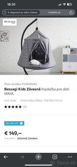 Detské závesné hojdacie kreslo