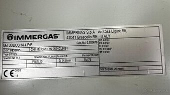 Plynový závesný prietokový ohrievač IMMERGAS Julius 14