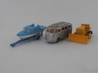 Boat and Trailer, Caterpillar Bulldozer, Volkswagen Camper