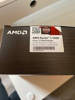 AMD Ryzen 5 5600 – úplne nový, nikdy nepoužitý (Zen 3)