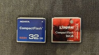 2 kusy CF karty 16 GB a 32 GB