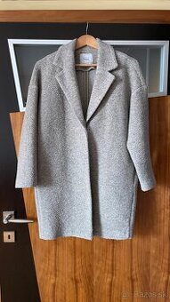 Mango Oversized béžový dámsky kabát strih coccoon XS 34
