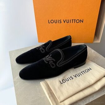 Originál LOUIS VUITTON pánske modré navy topánky loafers