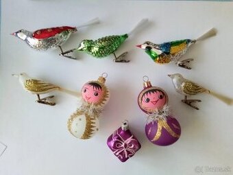 Různé, vánoční, staré i novější ozdoby- vianočné ozdoby