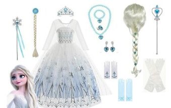 Šaty kostým Elza Frozen Ľadové kráľovstvo bielo modre aj ine