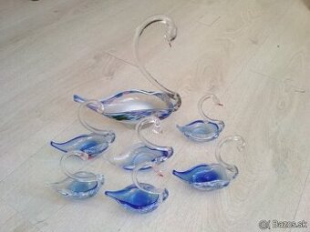 Sklenené labute 7ks Retro