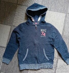 Detská mikina 146–152, s kapucňou, zachovalá