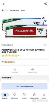 Patriot Viper Elite 5 DDR5 64 GB (6200 MHz CL42, RGB)