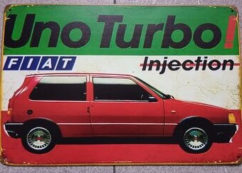 Fiat Uno Turbo retro tabuľka na stenu