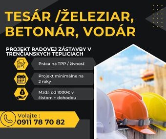 Tesár betonár, železiar vodár