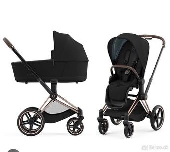 Cybex Priam Deep Black + Zdarma vanicka Simply Flowers