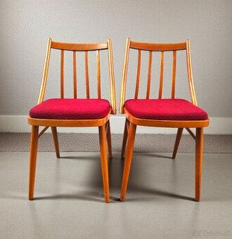 2 retro stoličky s čalúneným sedákom