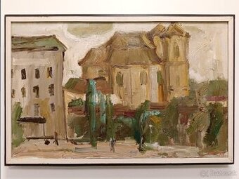 Obraz Jaromír Hynšt, Veselí n Moravou, olej 45x69