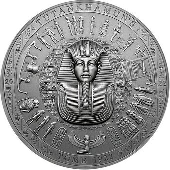 Stříbrná mince 3 oz Tutanchamonova hrobka 2022 Antique Stand