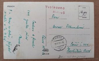 Pohladnica, menová reforma 1953, vyplaceno hotově.