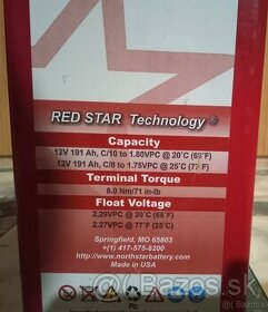 AGM BATÉRIE RED STAR 4x 12V 4x191Ah 7kWh