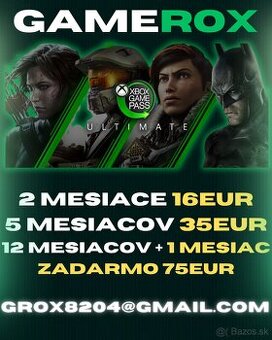 Xbox Game Pass Ultimate - 2/5/13 MESIACOV - NAJLEPŠIA CENA