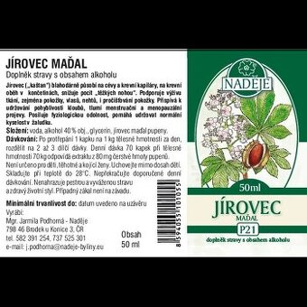 Tinktura Nadeje - Jírovec maďal