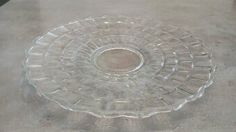 Servírovací retro sklenený tanier