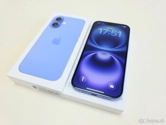 APPLE IPHONE 16 128GB ULTRAMARI,BATERKA 100%,ZÁRUKA TOP STAV