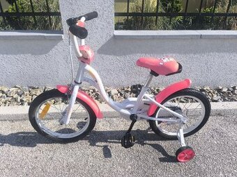Dievčenský bicykel s pomocnými kolieskami 4-7 rokov