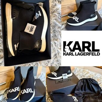 karl lagerfeld black/white damske trendy tenisky