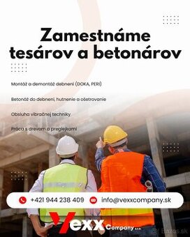 Práca pre tesárov a betonárov ČESKO & SLOVENSKO