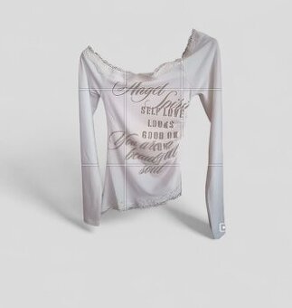 Biely pulóver Angels s Čipkovaným lemom XXS