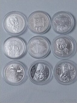 Mince strieborne 10 a 20 eurove mince BK