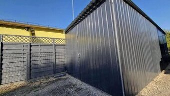 Plechová garáž 3×5 m – RAL 7016 Antracit