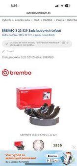 Sada brzdových čeľusťi