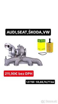 Repasované turbo BORGWARNER 1.9 TDi - 55kw, 66kw, 77kw