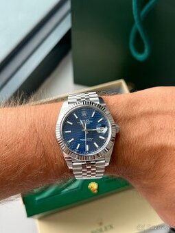 Rolex Datejust Blue “Motif dial” 41mm, Full set
