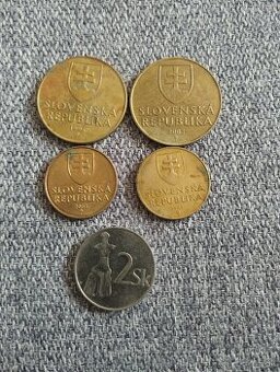 Predam mince 10 korun SR a 1 Koruna. 2 koruny