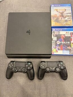 PS4 Slim 500GB + 2 ovládače + 2 hry