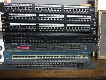 Patch panely + sieťové switche – funkčné, vhodné do racku