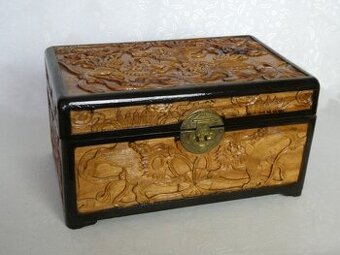 Orientálna drevená vyrezávaná kazeta - 1