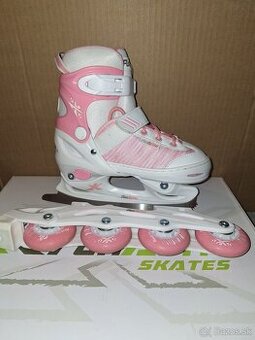 Dievčenské nastaviteľné korčule 2v1