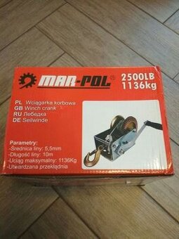 Ručný lanový navijak do 1136 kg -nový