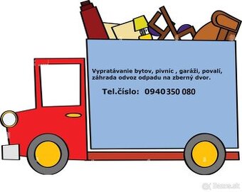 Vypratávanie Bytov,Pivníc,Garažíodvoz odpadu na zberný dvor.