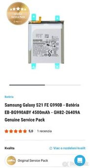 SAMSUNG Galaxy S21 FE - Batéria (Originál diel)