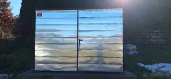 Predáme plechovú pozink. garáž s dvojkrídlovou bránou 3x5m