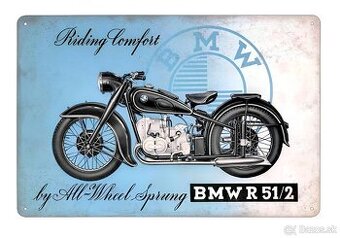 plechová cedule - motocykl BMW R51/2 (dobová reklama)